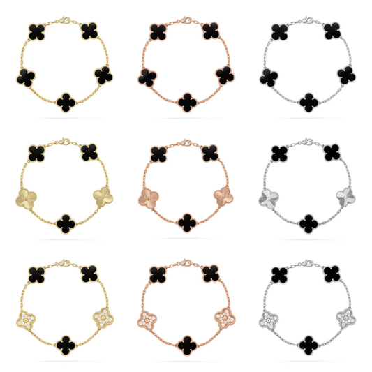[⭐Novea] CLOVER 5 MOTIF ONYXS BRACELET COLLECTION