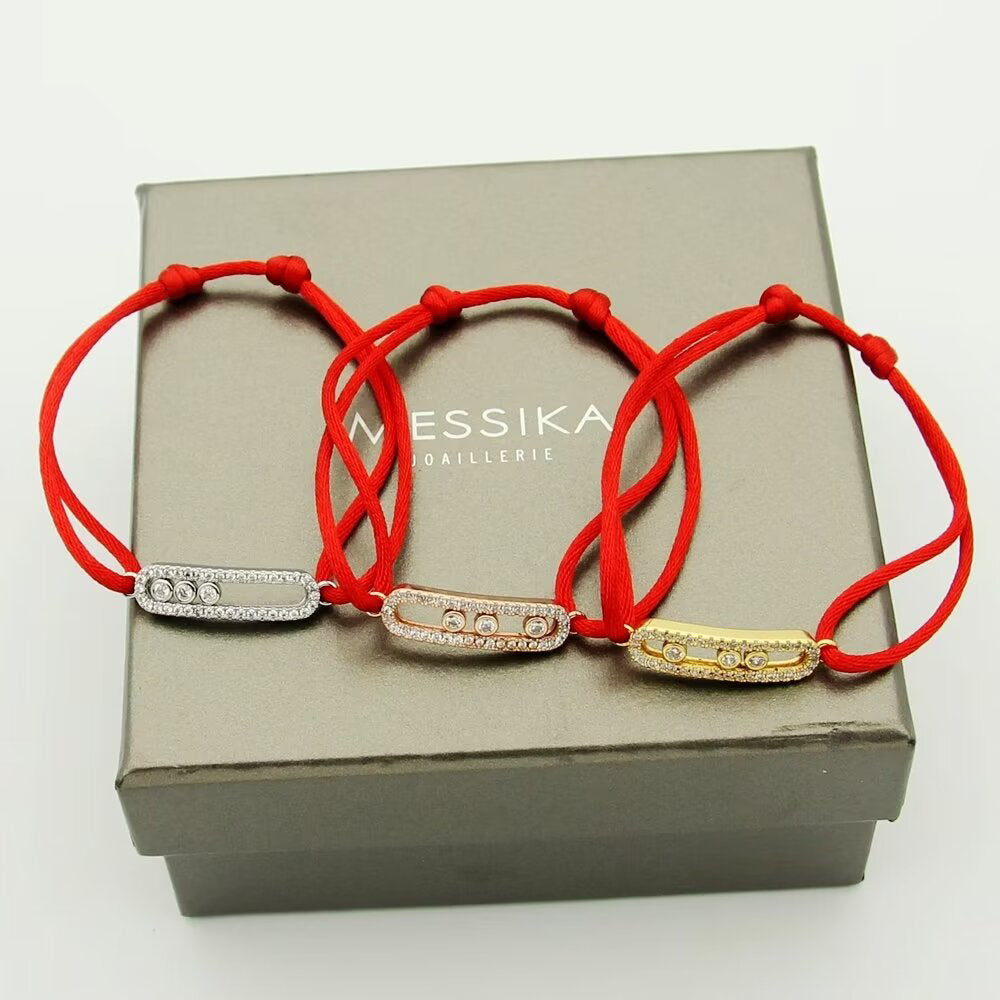 [⭐Novea]Messika Care(s) pink cord pavé bracelet