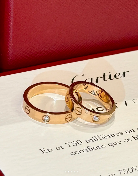[⭐Novea]LOVE RING 4MM 1 DIAMOND
