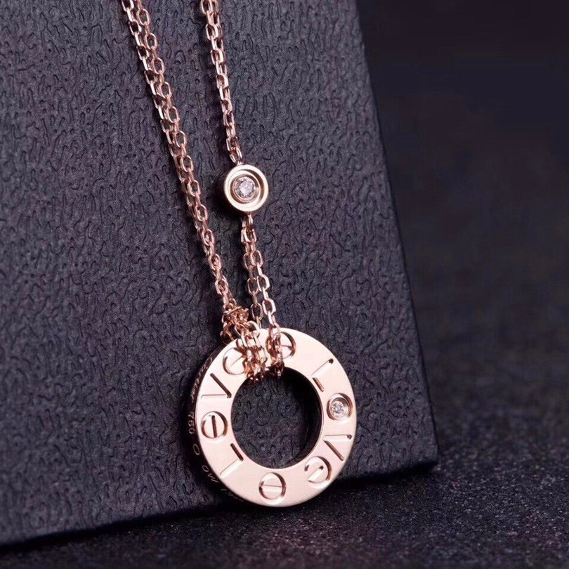 [⭐Novea]LOVE NECKLACE 16MM 2 DIAMONDS