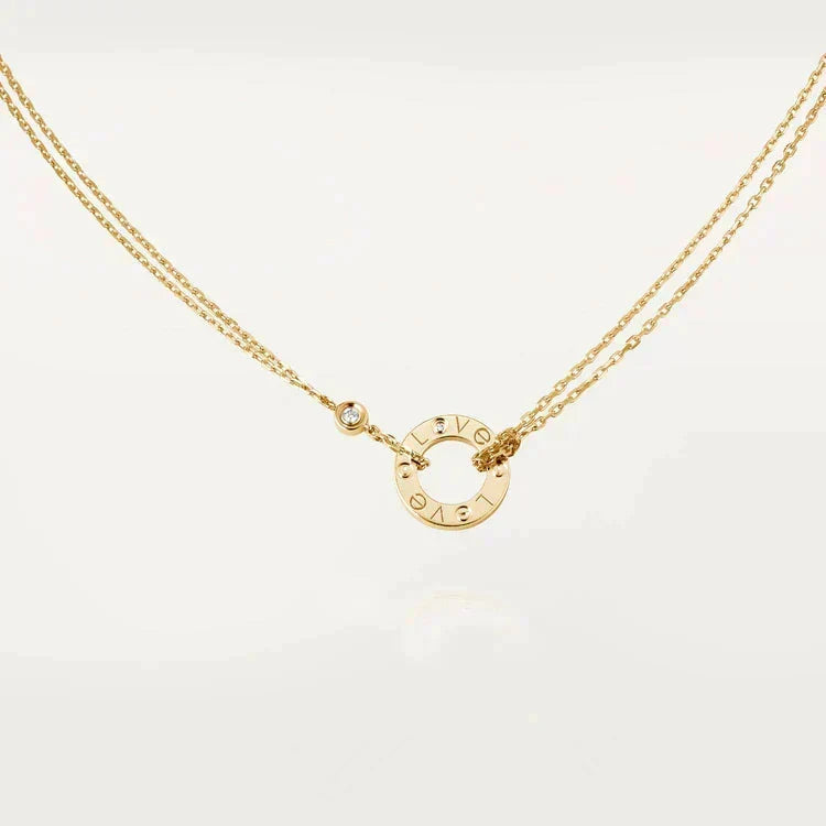 [⭐Novea]LOVE NECKLACE 16MM 2 DIAMONDS