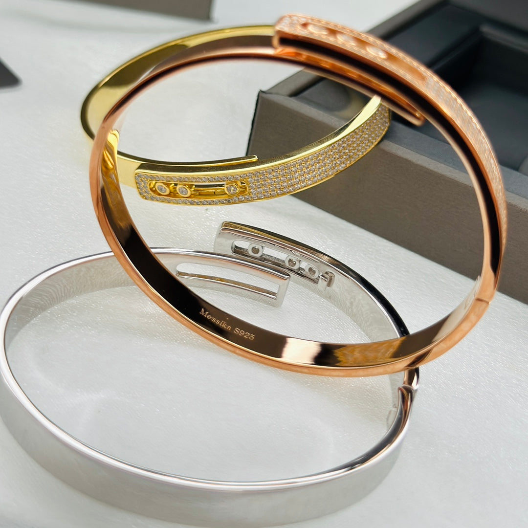 [⭐Novea]Move Noa Rose Gold Pavé Diamond Bangle Bracelet