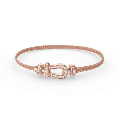 [⭐Novea]FORCE SMALL HORSESHOE  DIAMOND CHAIN ROPE BRACELET