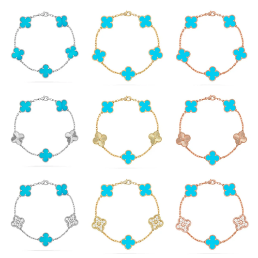 [⭐Novea] CLOVER 5 MOTIF TURQUOISE BRACELET COLLECTION