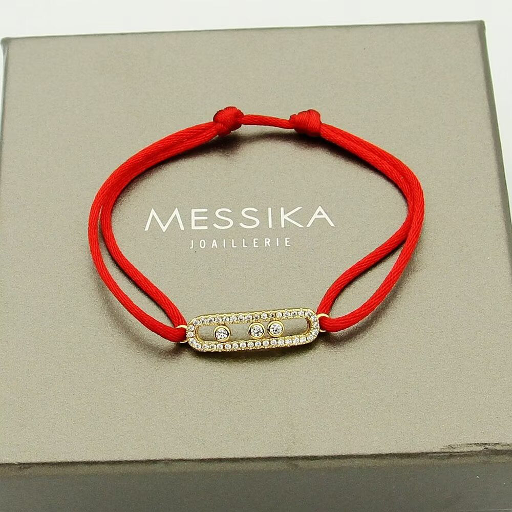 [⭐Novea]Messika Care(s) pink cord pavé bracelet