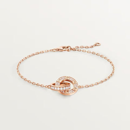 [⭐Novea]LOVE DOUBLE RING FULL DIAMOND BRACELET