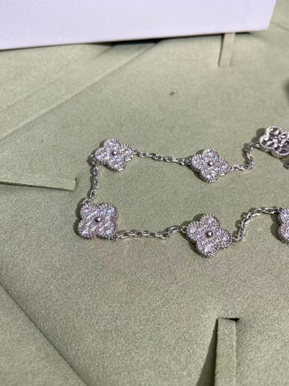 [⭐Novea]CLOVER 10 MOTIFS  FULL DIAMOND NECKLACE