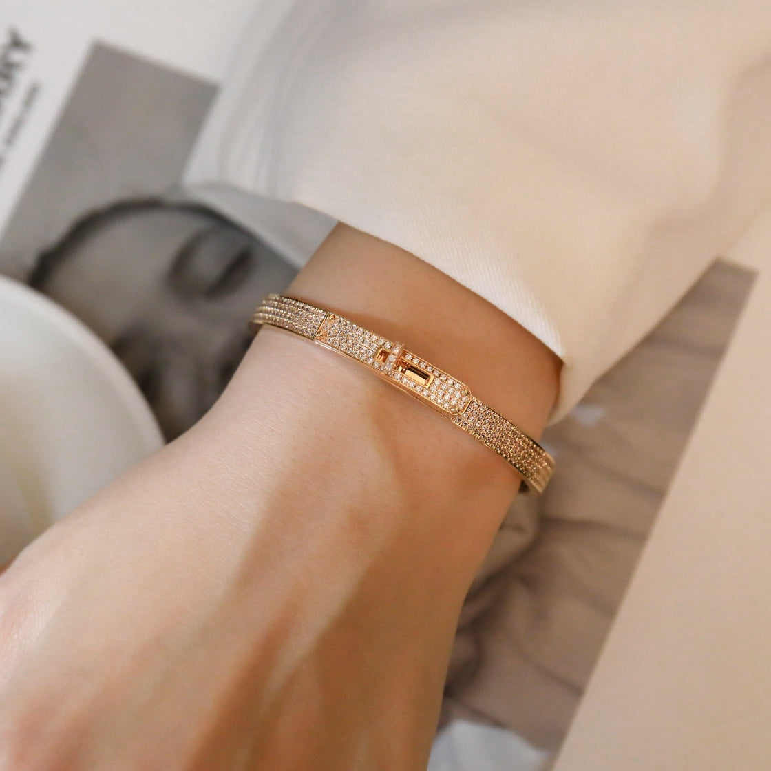 [⭐Novea]KELLY BRACELET DIAMOND PAVED