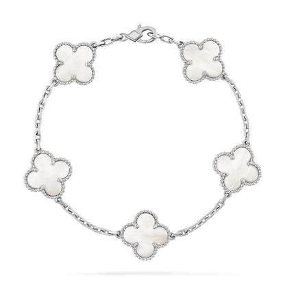[⭐Novea]CLOVER WHITE PEARL MOP 5 MOTIF BRACELET COLLECTION