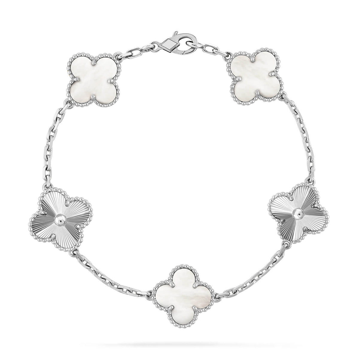 [⭐Novea]CLOVER WHITE PEARL MOP 5 MOTIF BRACELET COLLECTION
