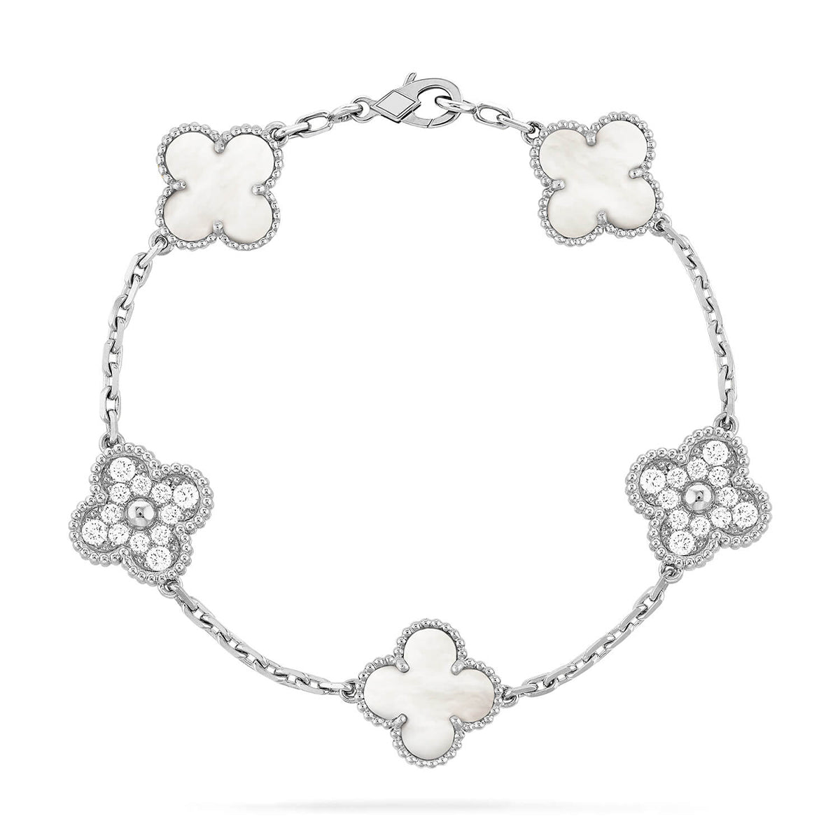 [⭐Novea]CLOVER WHITE PEARL MOP 5 MOTIF BRACELET COLLECTION