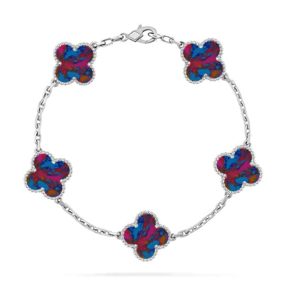 [⭐Novea]CLOVER 5 MOTIF COLOR GEMSTONES BRACELET COLLECTION