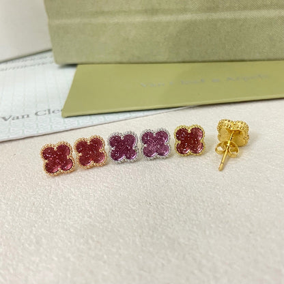 [⭐Novea]2026 NEW MINI CLOVER 1 MOTIF  BUBBLE PINK ENAMEL