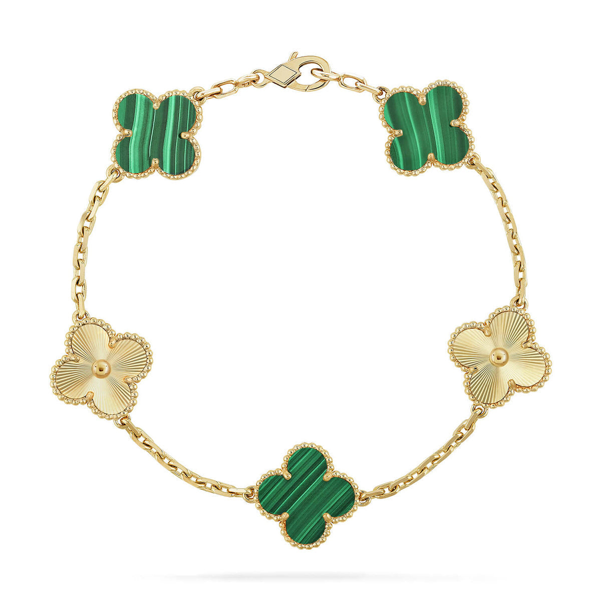 [⭐Novea] CLOVER 5 MOTIF MALACHITE BRACELET COLLECTION