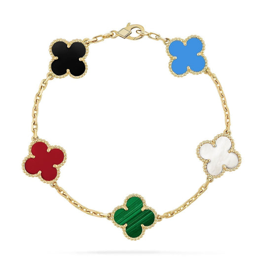 [⭐Novea]CLOVER 5 MOTIFS MULTICOLOR BRACELET