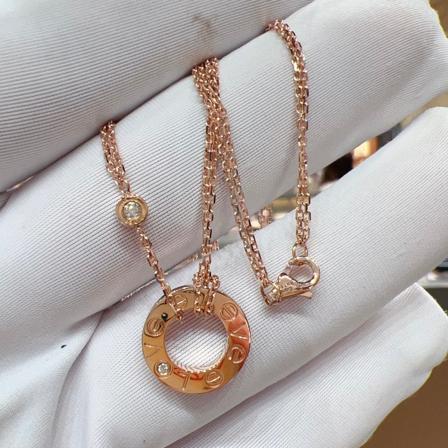 [⭐Novea]LOVE NECKLACE 16MM 2 DIAMONDS