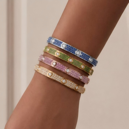 [⭐Novea]2026 PAVE GEMSTONE LOVE BRACELET 6.1MM 10 DIAMONDS