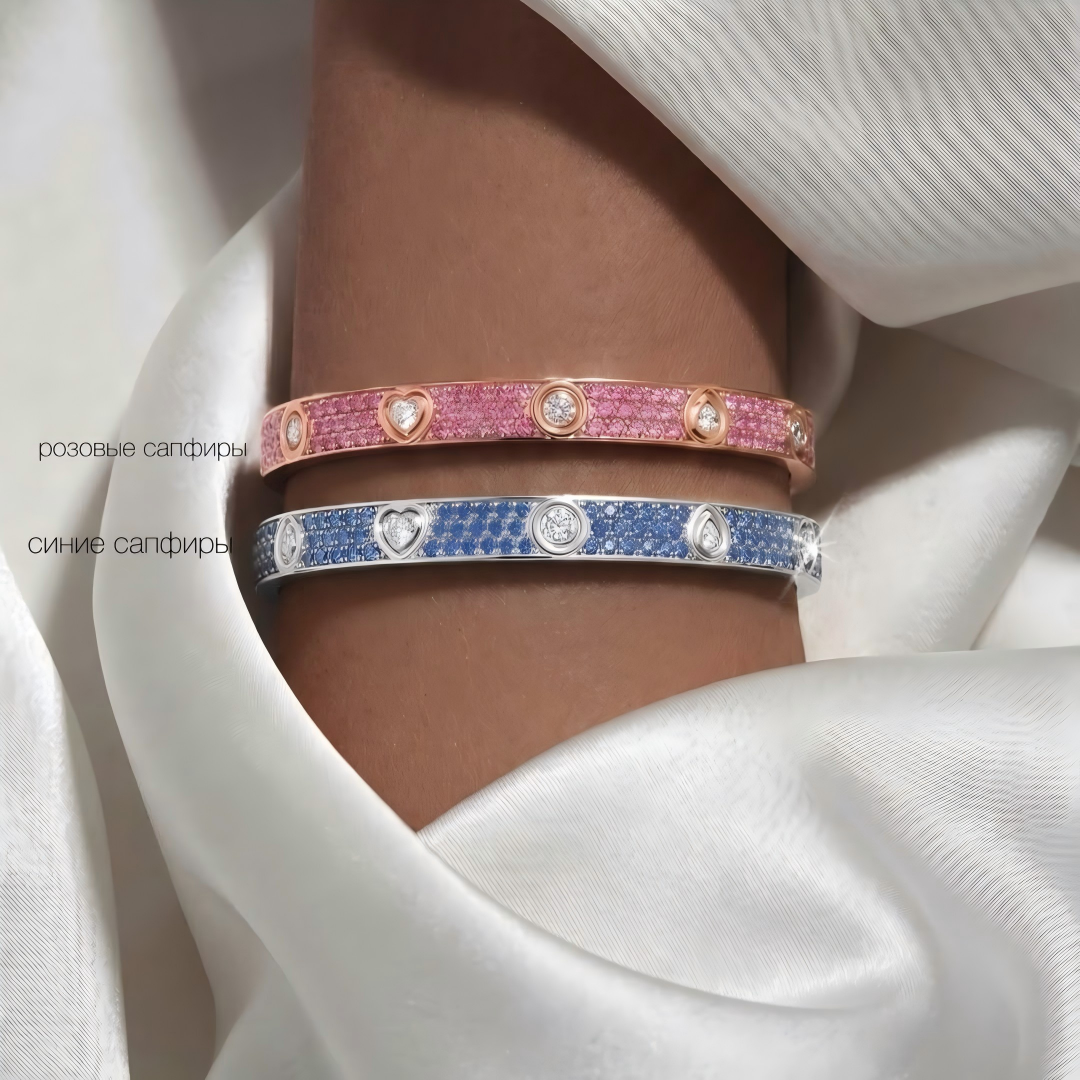 [⭐Novea]2026 PAVE GEMSTONE LOVE BRACELET 6.1MM 10 DIAMONDS