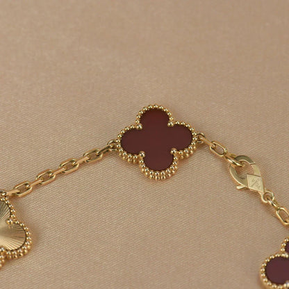 [⭐Novea] CLOVER 5 MOTIF RED CORNELIAN BRACELET COLLECTION