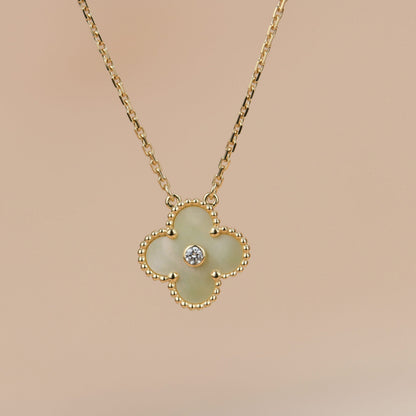 [⭐Novea]CLOVER 15MM DIAMOND GOLD MOTHER OF PEARL NECKLACE