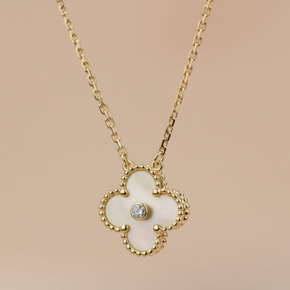 [⭐Novea]CLOVER 15MM DIAMOND GOLD MOTHER OF PEARL NECKLACE