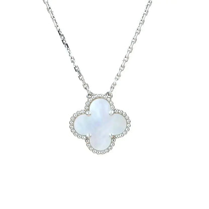 [⭐Novea]CLOVER  15MM WHITE MOTHER-OF-PEARL SILVER