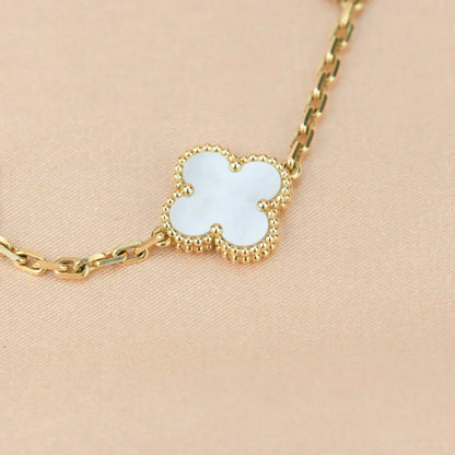 [⭐Novea]CLOVER WHITE PEARL MOP 5 MOTIF BRACELET COLLECTION