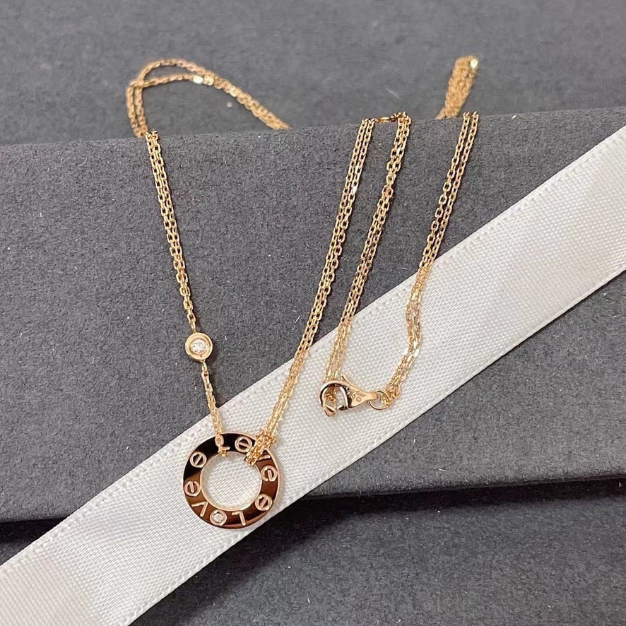 [⭐Novea]LOVE NECKLACE 16MM 2 DIAMONDS