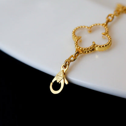 [⭐Novea]CLOVER 5 MOTIF ROCK CRYSTAL BRACELET