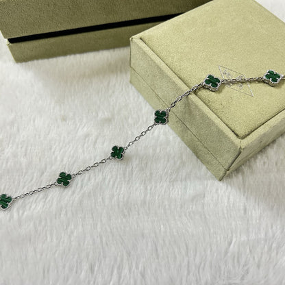 [⭐Novea]CLOVER 6 MOTIF MALACHITE BRACELET