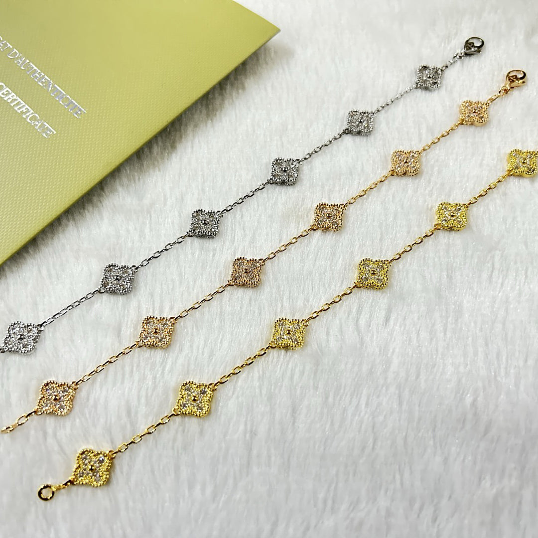 [⭐Novea]CLOVER 6 MOTIF DIAMOND BRACELET