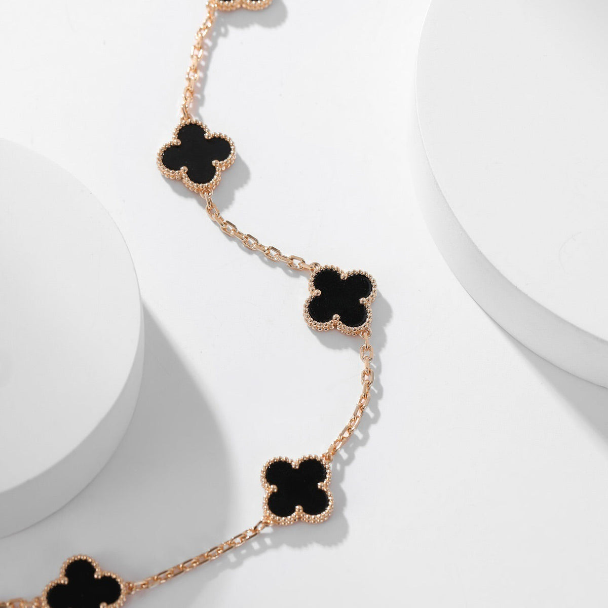 [⭐Novea]CLOVER 10 MOTIFS ONYX NECKLACE