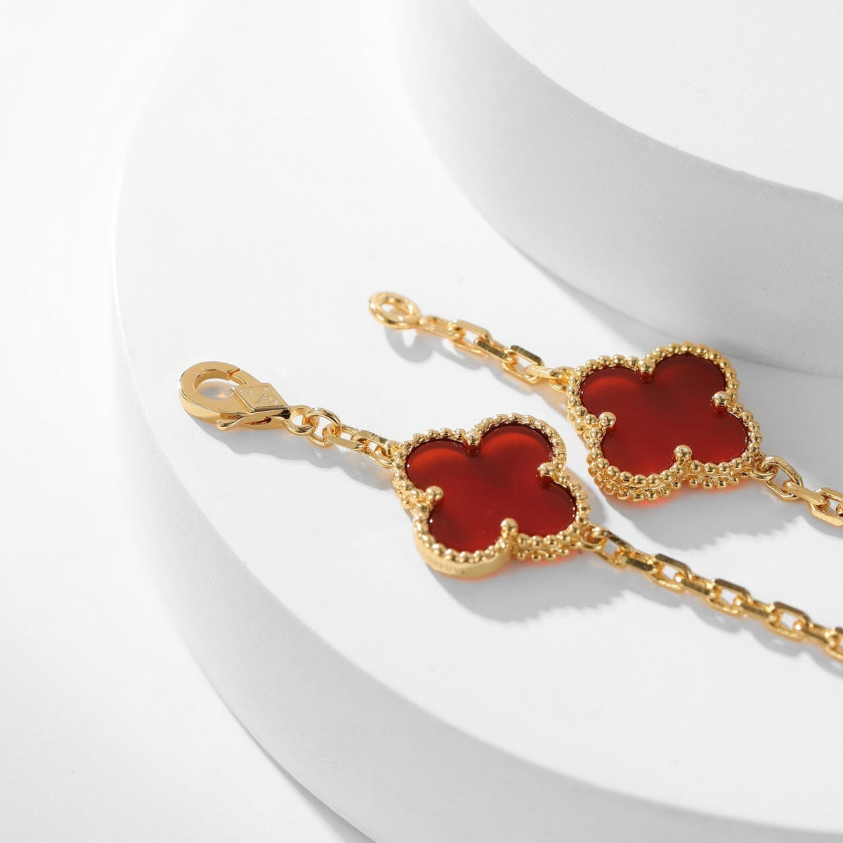 [⭐Novea]CLOVER 10 MOTIFS CARNELIAN NECKLACE
