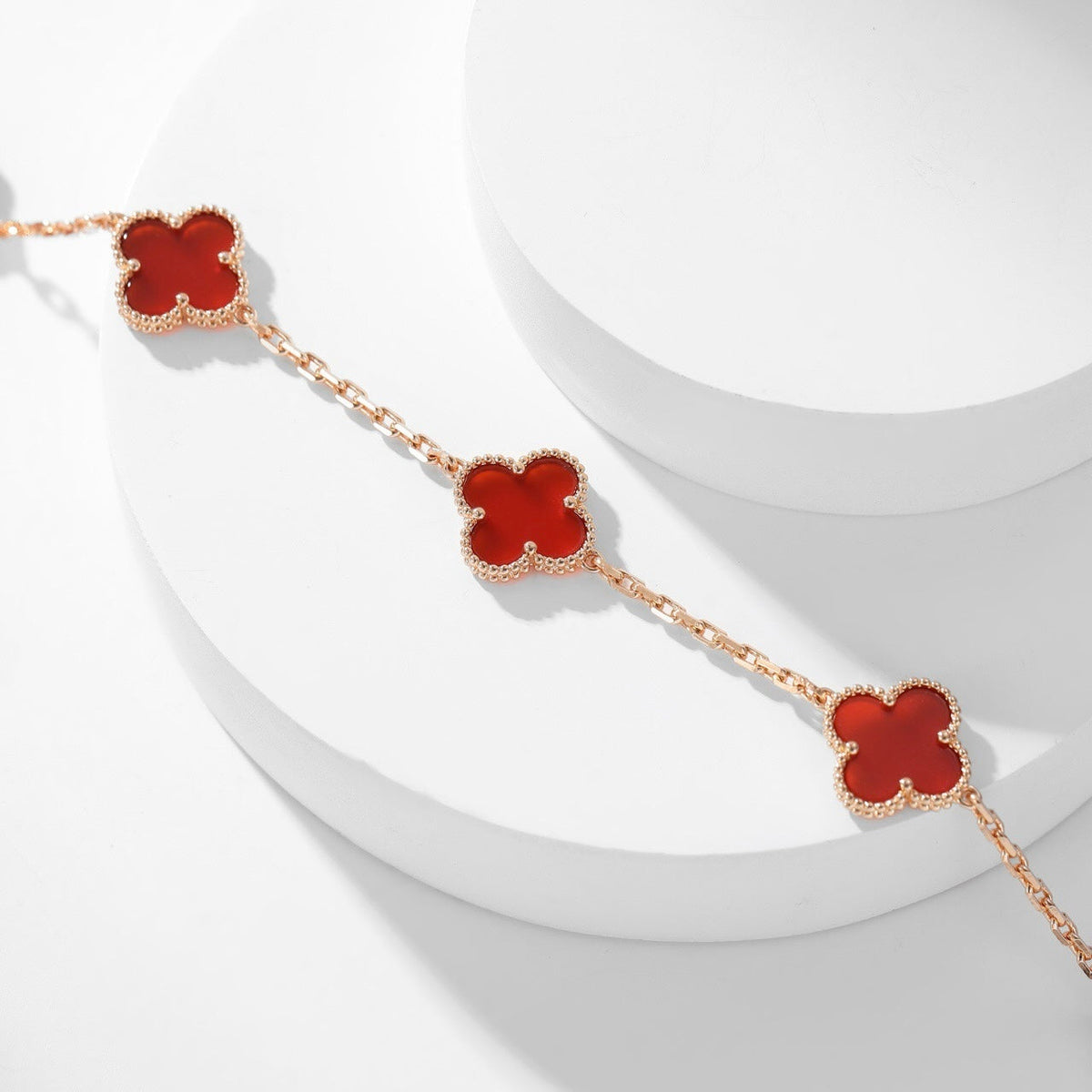 [⭐Novea]CLOVER 10 MOTIFS CARNELIAN NECKLACE