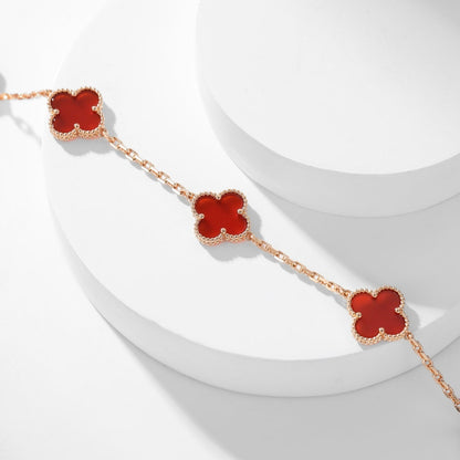 [⭐Novea]CLOVER 10 MOTIFS CARNELIAN NECKLACE