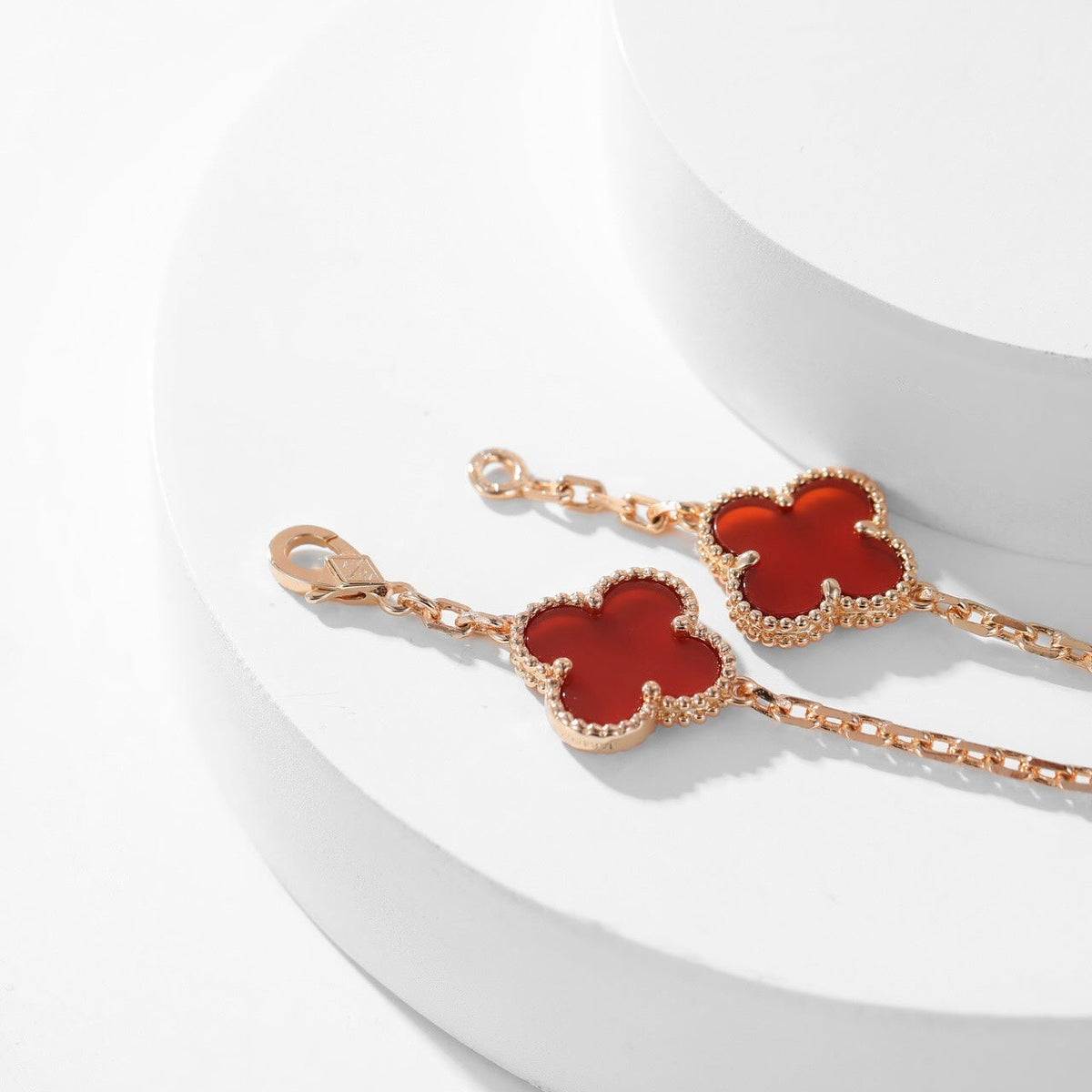 [⭐Novea]CLOVER 10 MOTIFS CARNELIAN NECKLACE