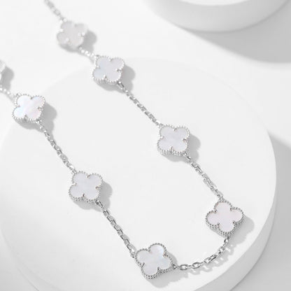 [⭐Novea]CLOVER 10 MOTIFS WHITE MOTHER OF PEARL NECKLACE
