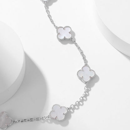 [⭐Novea]CLOVER 10 MOTIFS WHITE MOTHER OF PEARL NECKLACE
