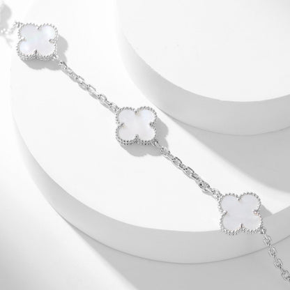 [⭐Novea]CLOVER 10 MOTIFS WHITE MOTHER OF PEARL NECKLACE