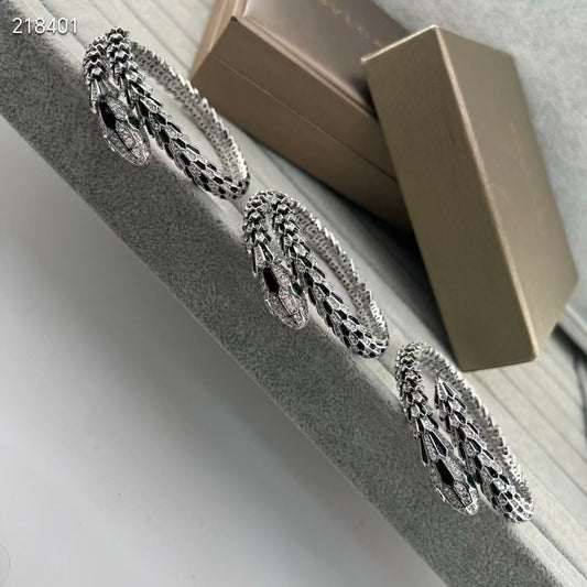 [⭐Novea]NEW OBSIDIAN & DIAMOND SERPENT BRACELET