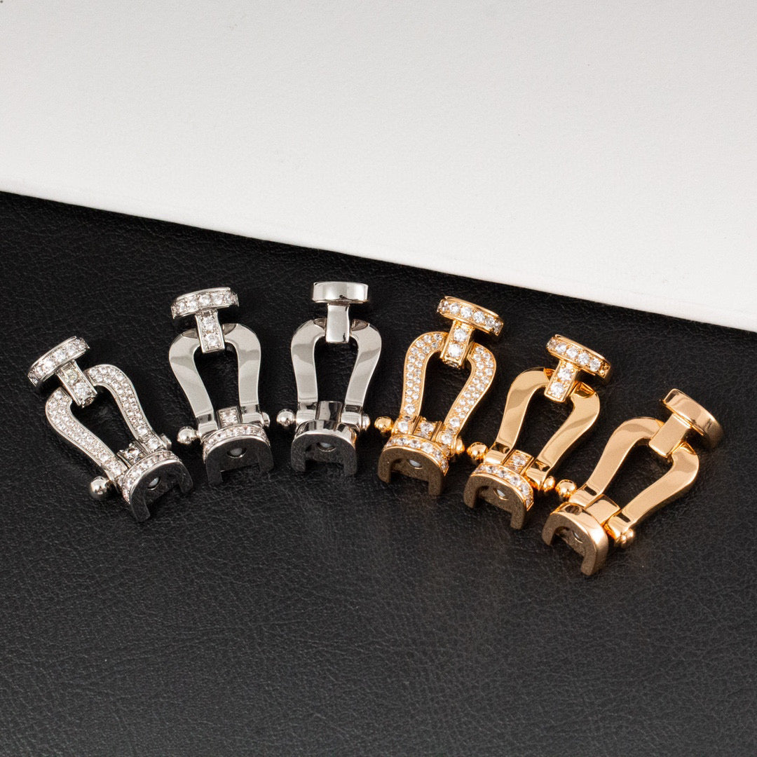 [⭐Novea]FORCE LARGE HORSESHOE FULL DIAMOND BRACELET GOLD