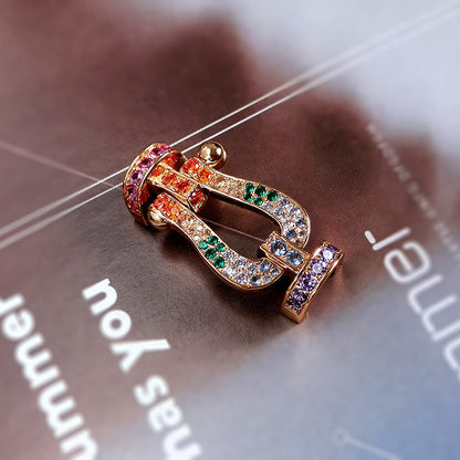 [⭐Novea]FORCE LARGE HORSESHOE  COLORED DIAMOND BRACELET ROSE GOLD