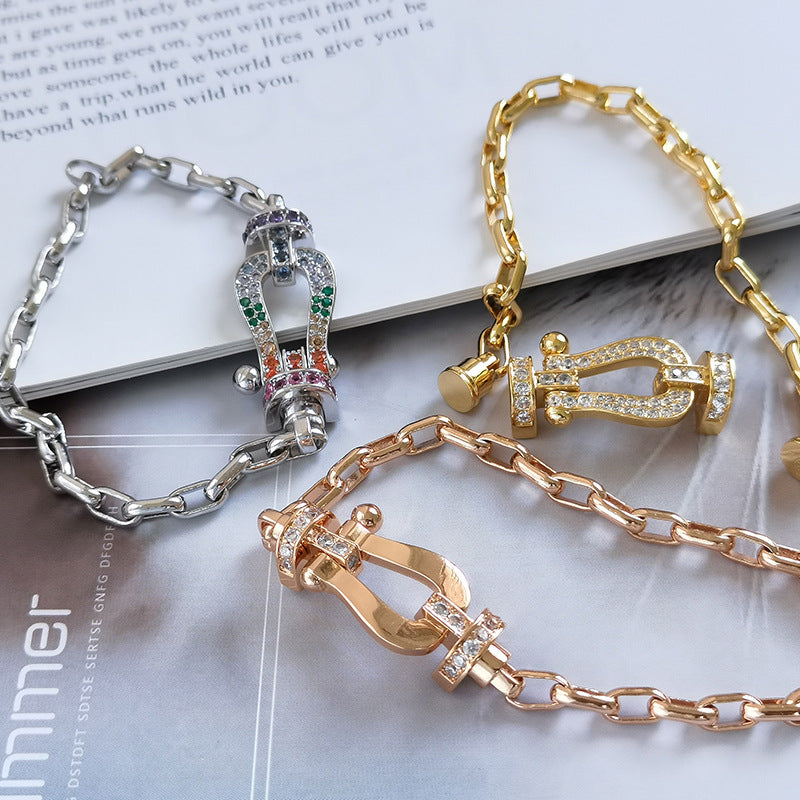 [⭐Novea]FORCE LARGE HORSESHOE CLASP  METAL BRACELET