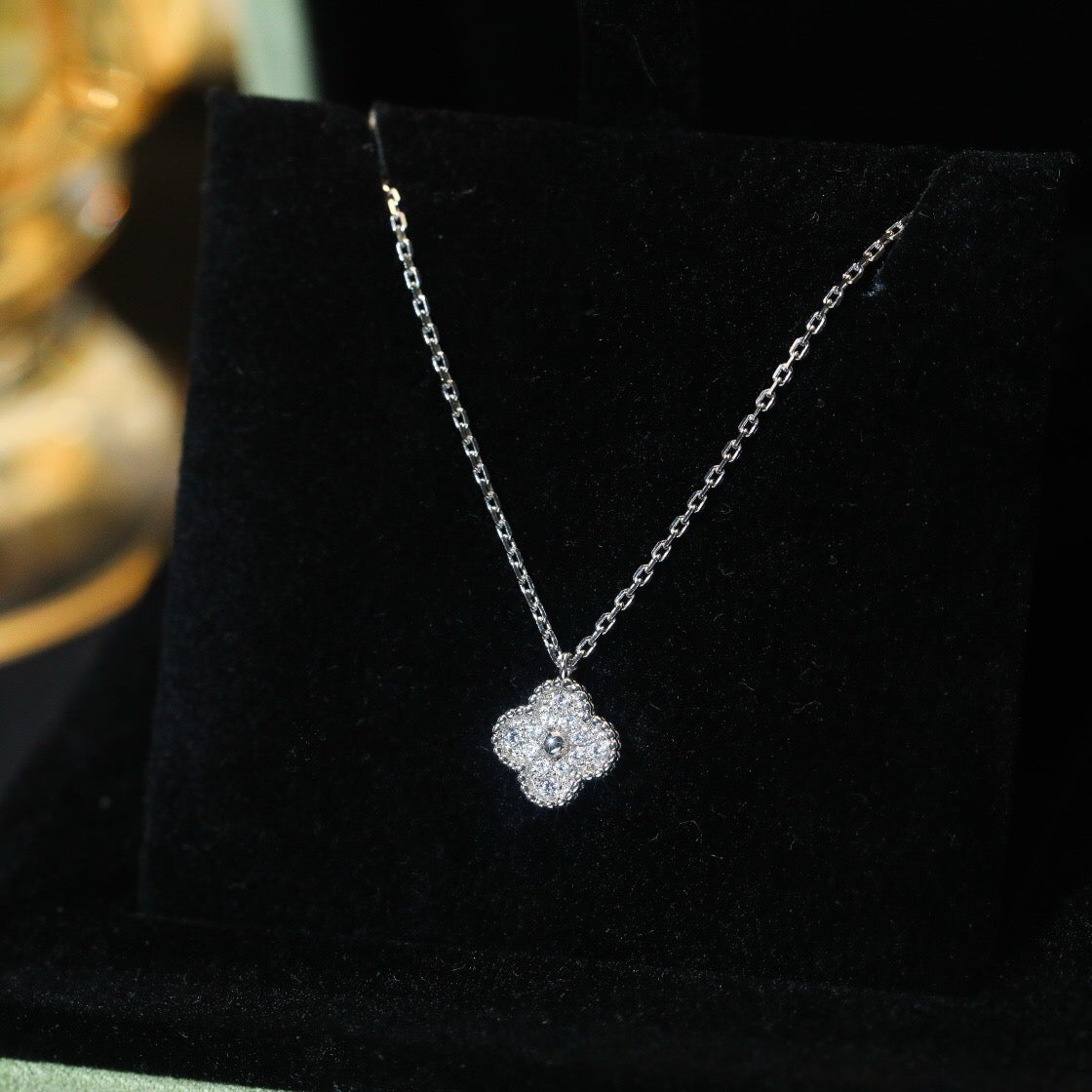 [⭐Novea]CLOVER MINI 9.5MM PENDANT DIAMOND NECKLACE