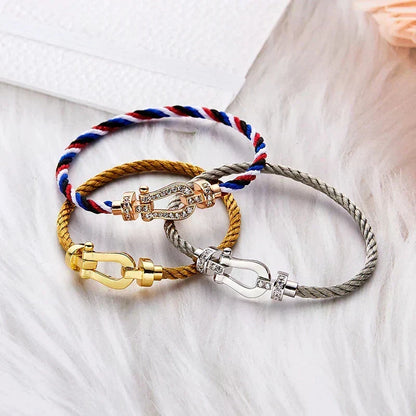 [⭐Novea]FORCE LARGE HORSESHOE NO DIAMOND BRACELET GOLD