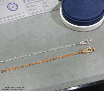 [⭐Novea]FORCE SMALL HORSESHOE  DIAMOND CHAIN ROPE BRACELET