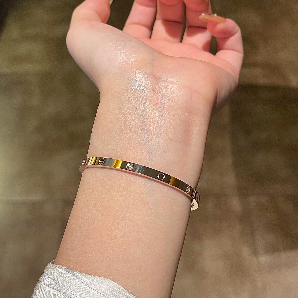 [⭐Novea]LOVE BRACELET 3.65MM 6 DIAMONDS