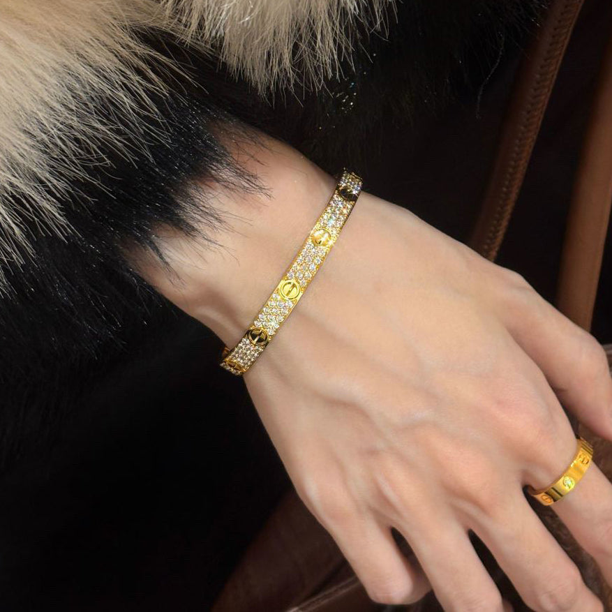 [⭐Novea]LOVE BRACELET 6.1MM DIAMOND-PAVED