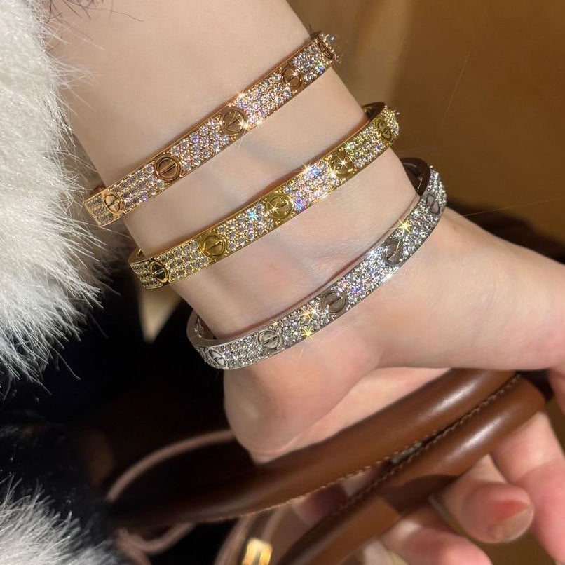 [⭐Novea]LOVE BRACELET 6.1MM DIAMOND-PAVED