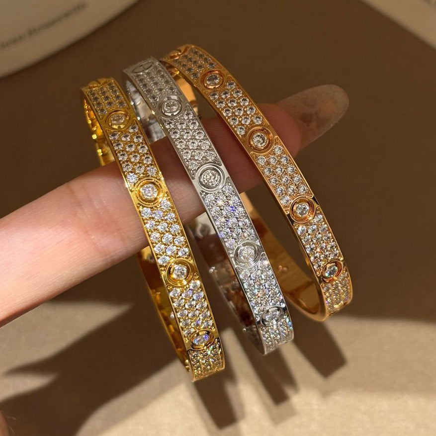 [⭐Novea]LOVE BRACELET 6.1MM DIAMOND-PAVED 10 BIG DIAMONDS